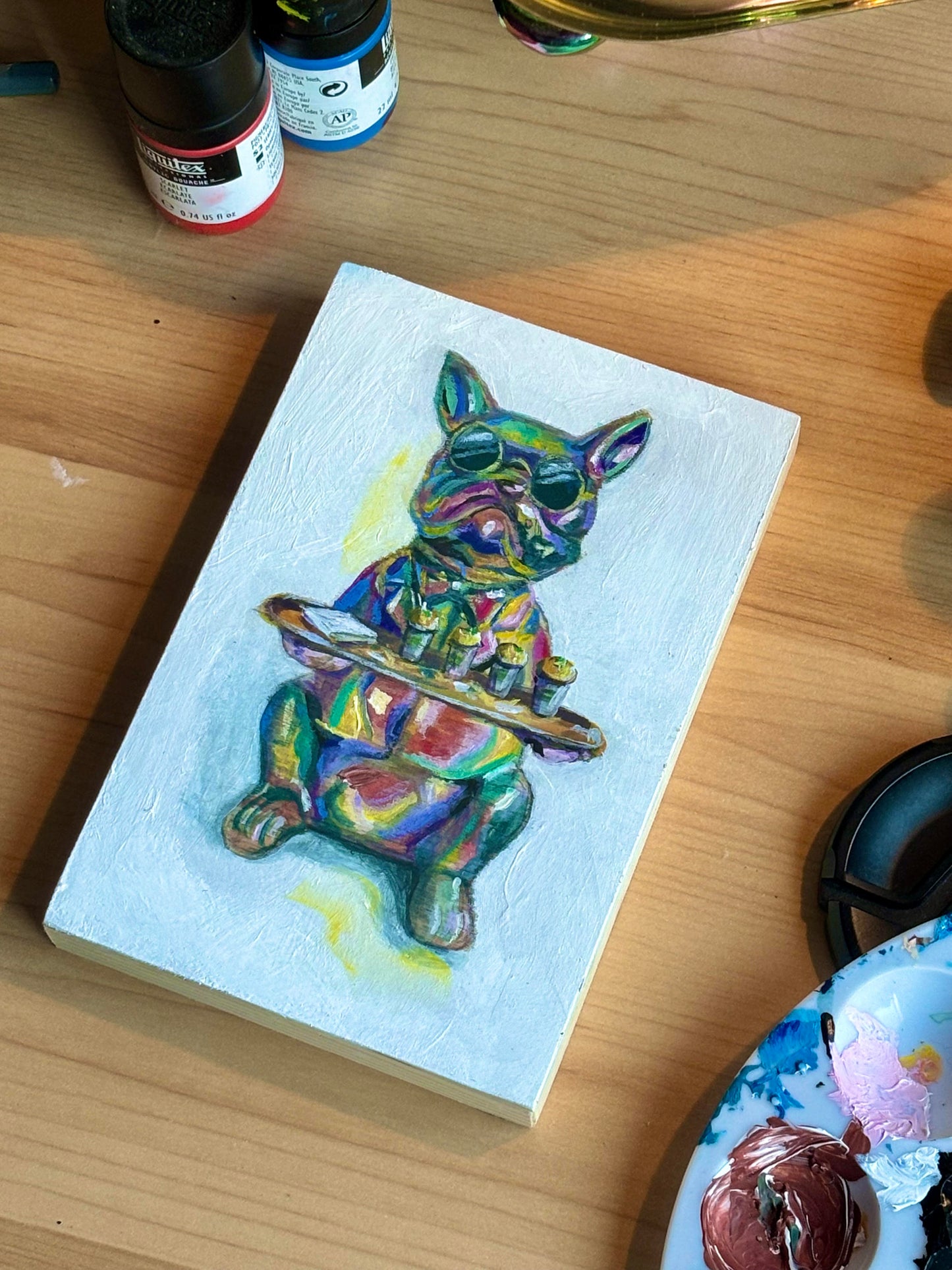 Chrome Dog with Paani Puri - 4" x 6" | Original Artwork